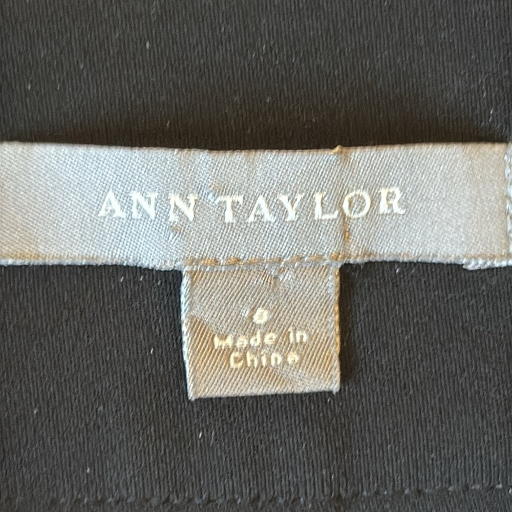 Ann Taylor Wide Leg High Rise Lined Dress Pants Black Professional Triacetate 8 - Picture 2 of 14